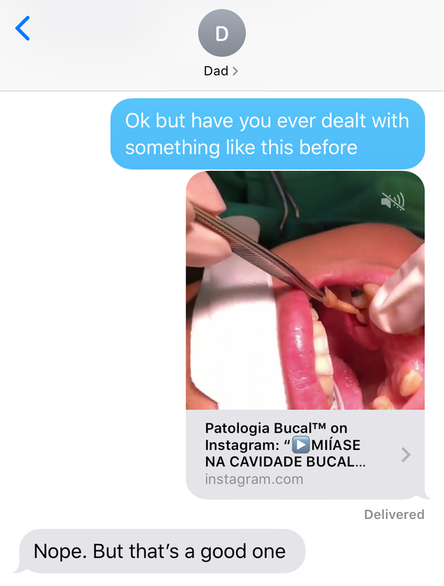 A text between the writer and his dad